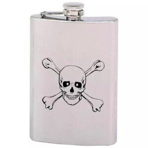Maxam Skull and Crossbones 8-ounce Flask 💸